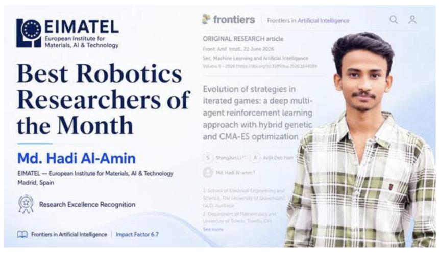 Samuel Kim Celebrates Md. Hadi Al-Amin’s Research Breakthrough Achieved Through Hard Work, Not Advantage